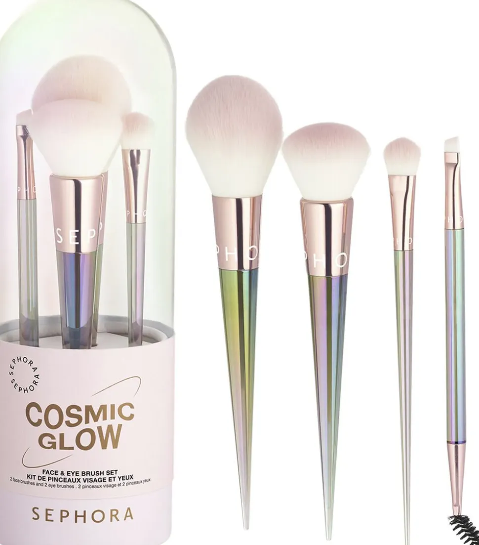 Cosmic Glow ansigts- og øjenpenselsæt - Penselsæt til ansigt og øjne