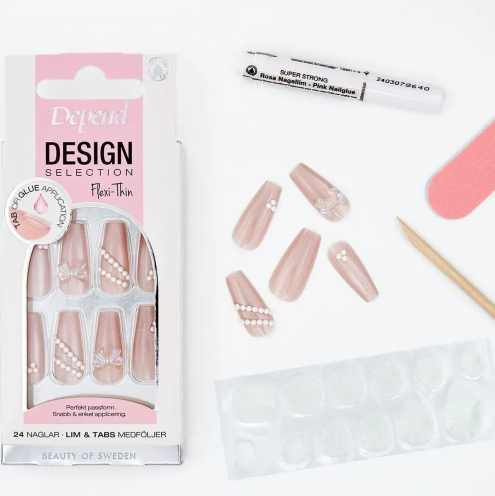 Depend kunstige negle Design Selection Pink Shimmer Decor Co