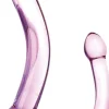 GLAS - DOUBLE TROUBLE PURPLE GLASS DILDO