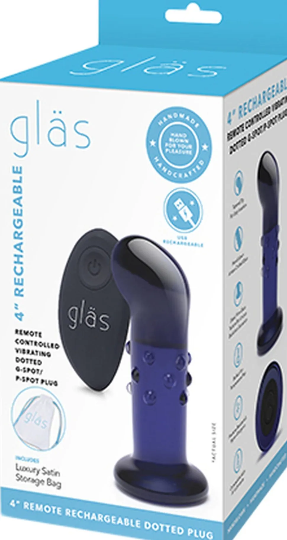 GLAS - RECHARGEABLE REMOTE CONTROLLED VIBRATING DOTTED G-SP