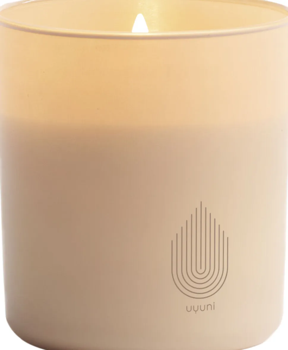 Glass Candle, Beige, 9,2x10,2 cm