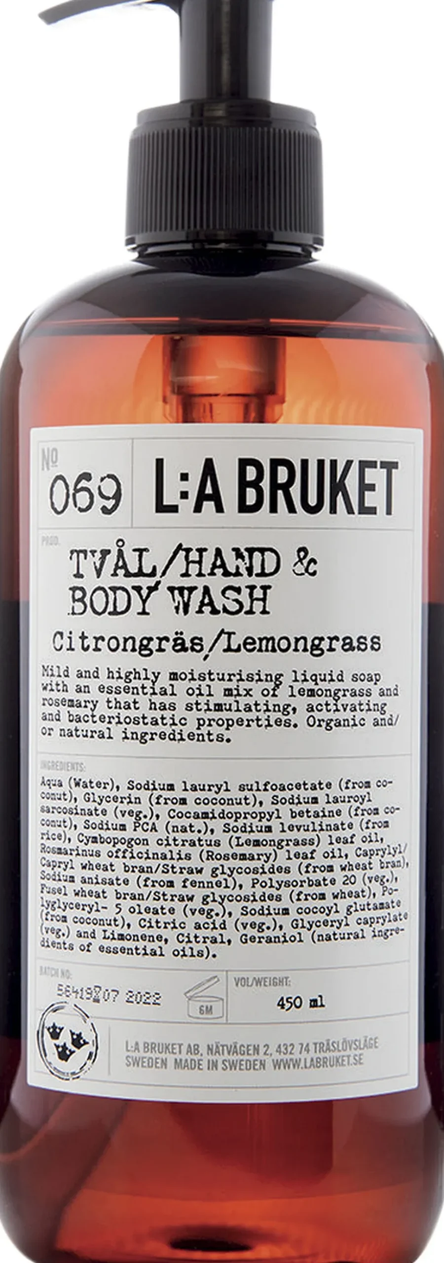 Hand & Body Wash Lemongrass 450 ml.