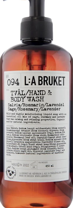 Hand & Body Wash Sage/Rosemary/Lavender 450 ml.