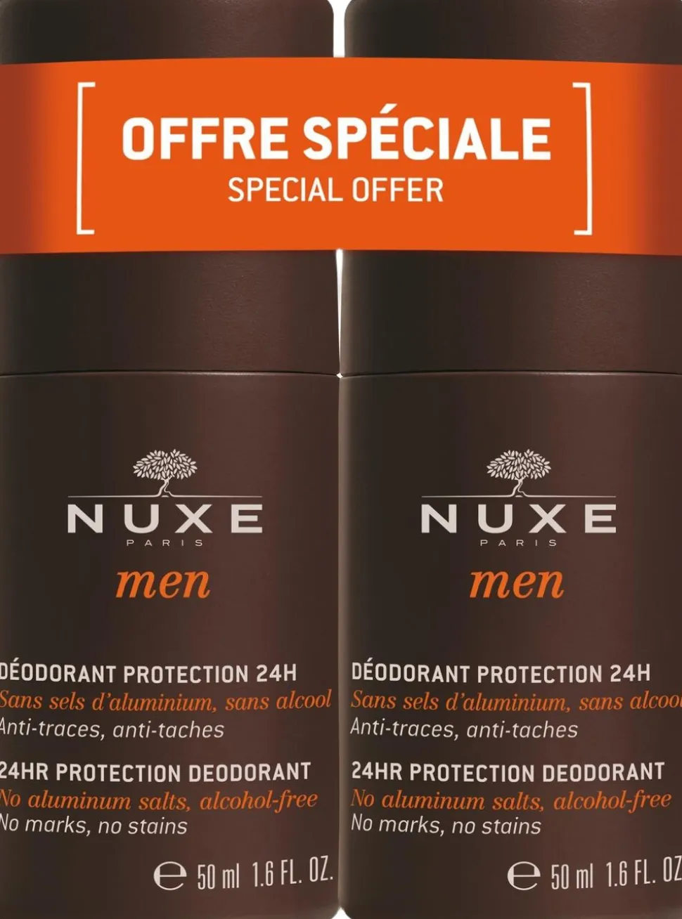 NUXE MEN DEO ROLL ON DUOPACK 2 X 50 ML