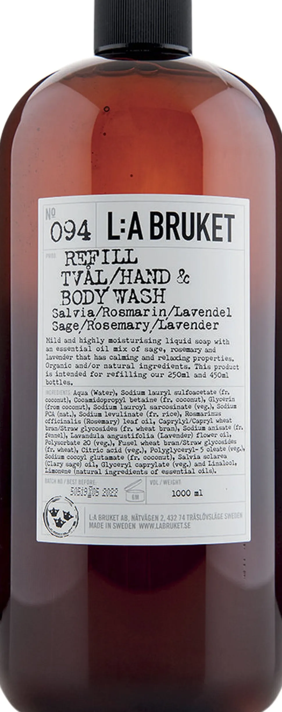 Refill Hand/Body wash Salvie, Rosemarin, Lavendel 1000 ml