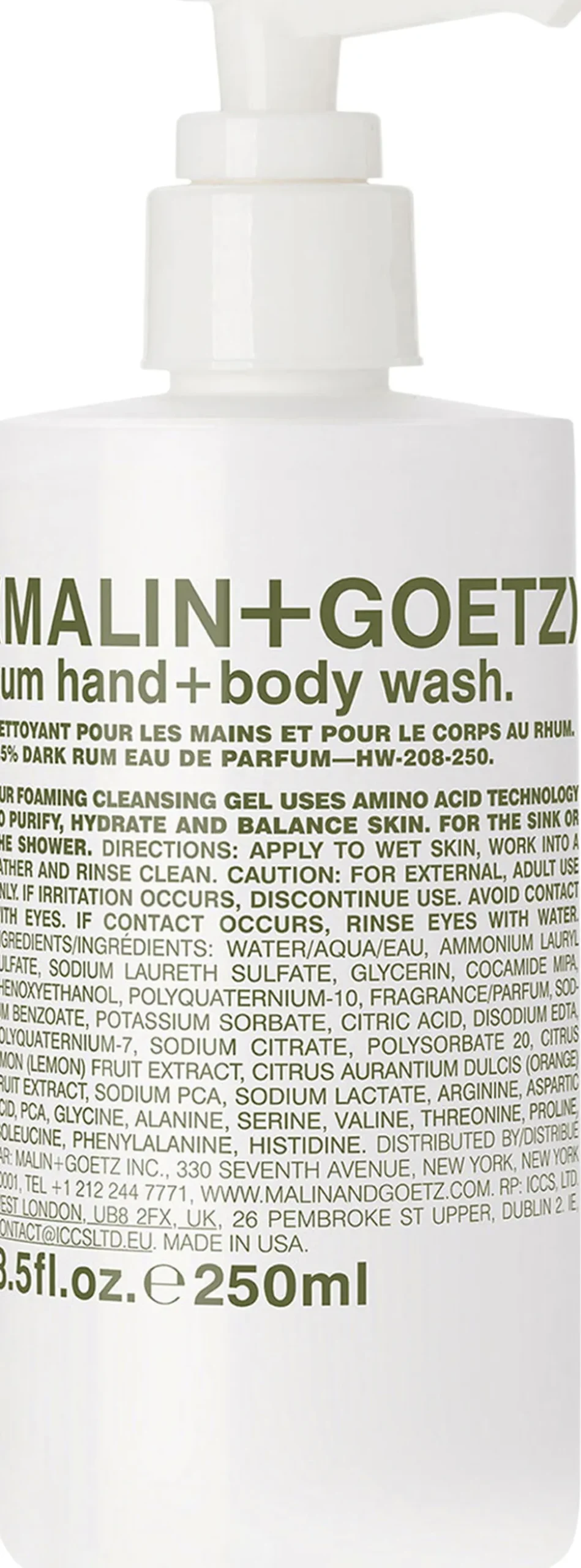 Rum Hand Wash Pump 250 ml.