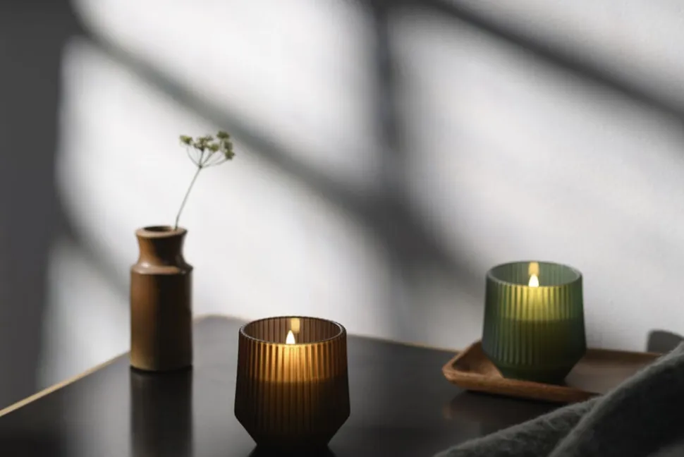 Scented wax glass candle, Awaken, Brown, 8,5x9,5 cm *