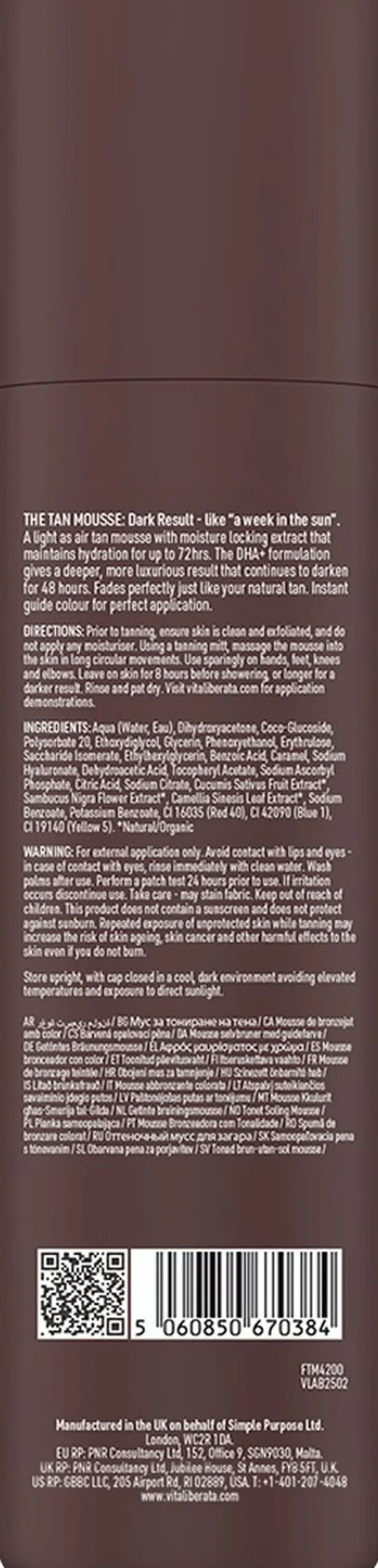 Tanning Mousse Dark 200 ml